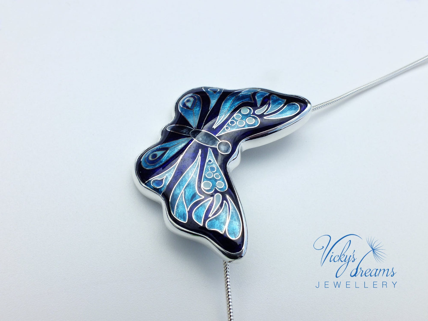 Handmade cloisonné butterfly pendant