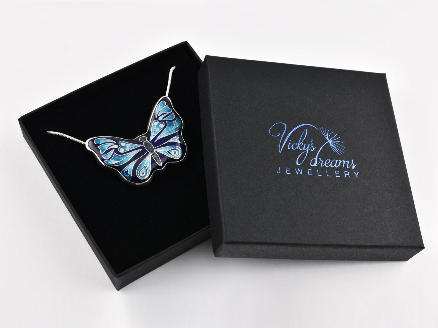 Handmade cloisonné butterfly pendant