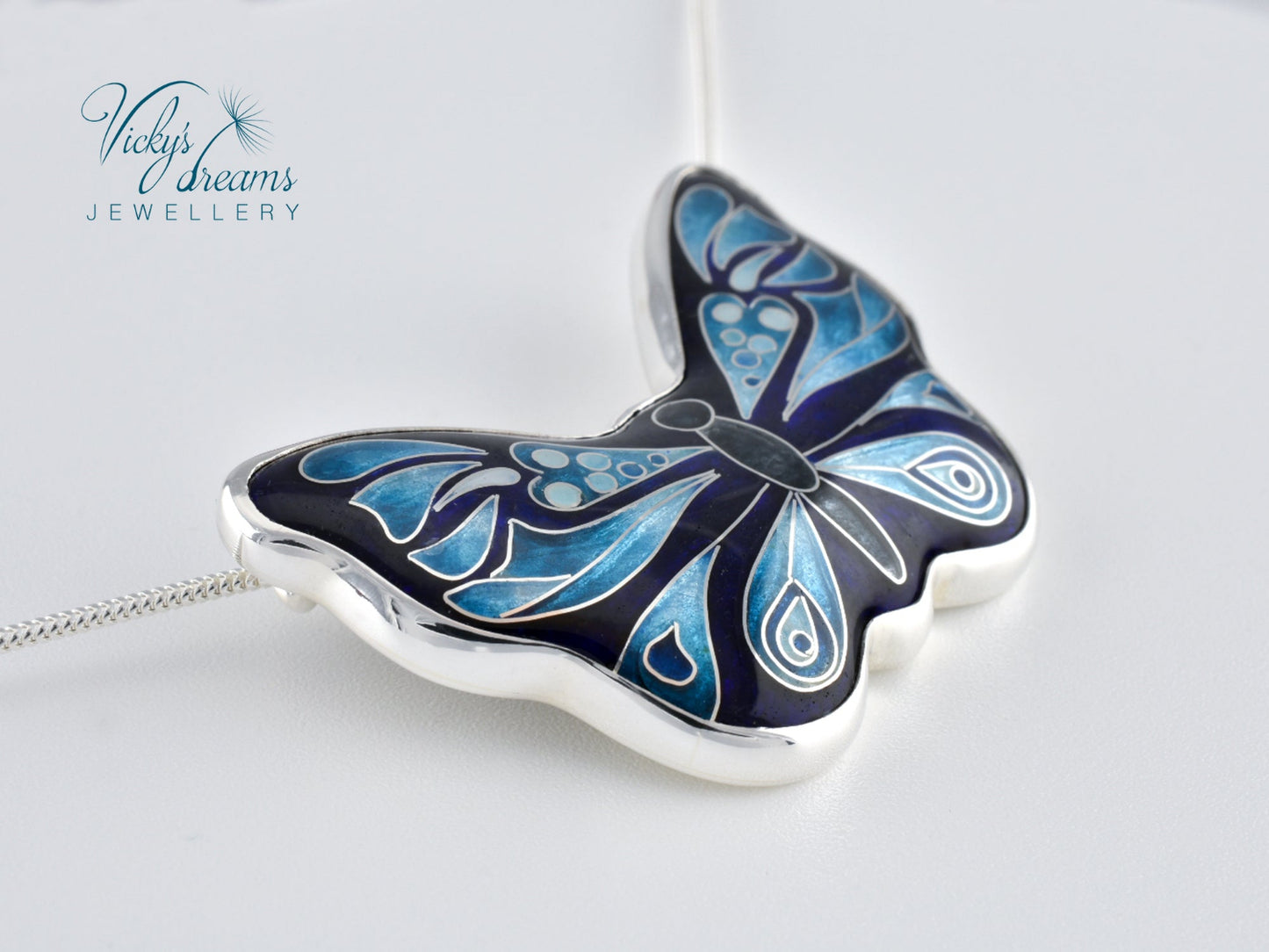 Handmade cloisonné butterfly pendant