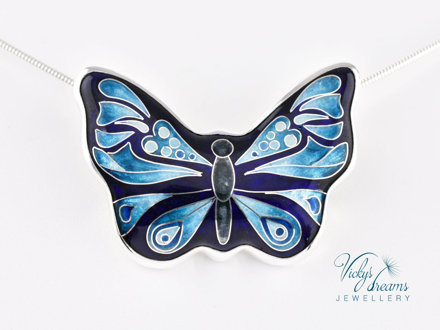 Handmade cloisonné butterfly pendant