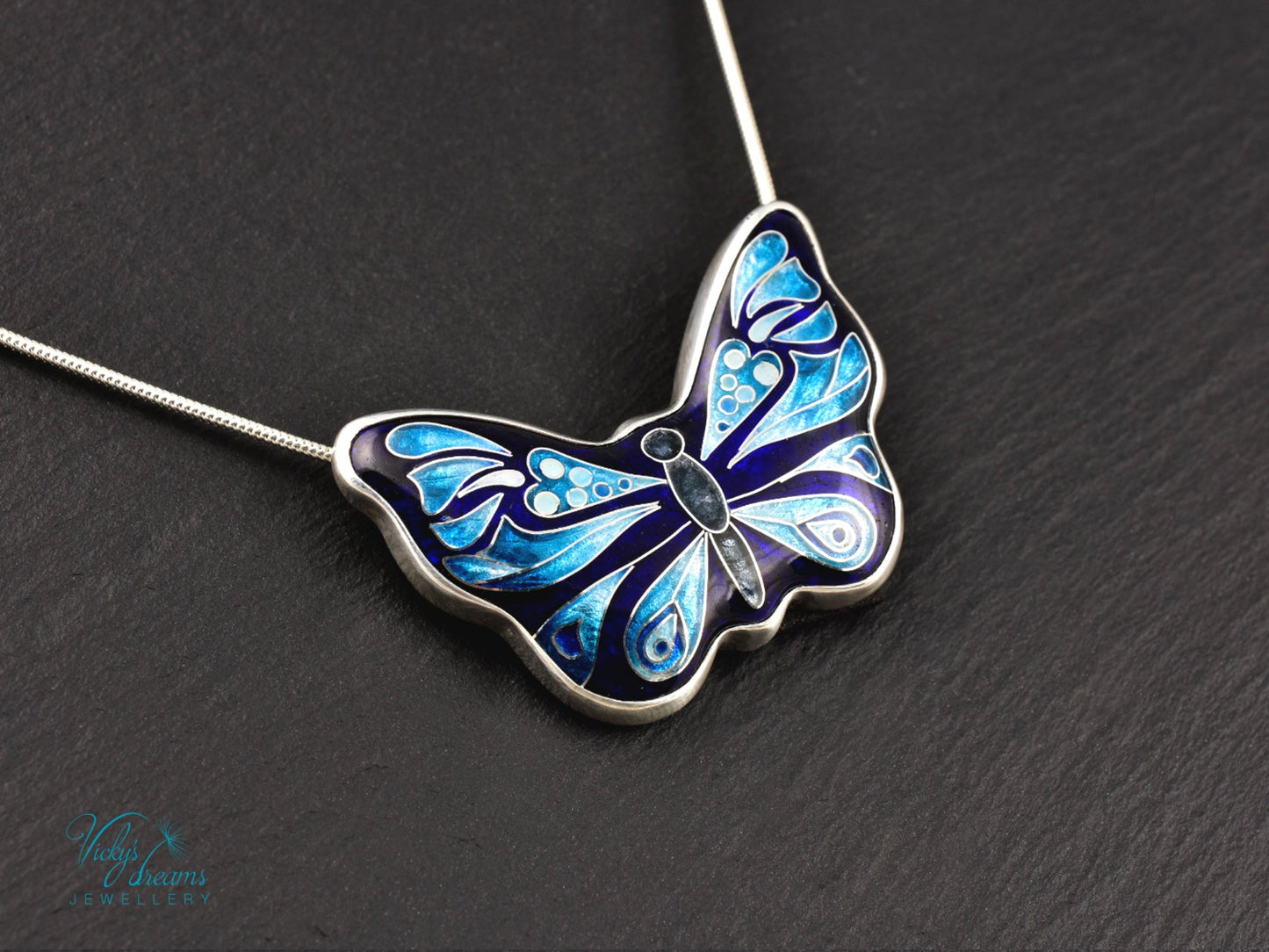 Handmade cloisonné butterfly pendant
