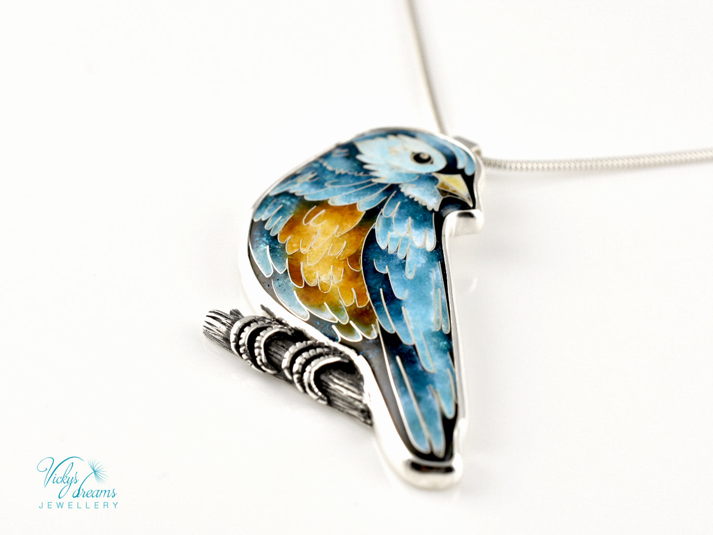 Cloisonné bird pendant in gift box