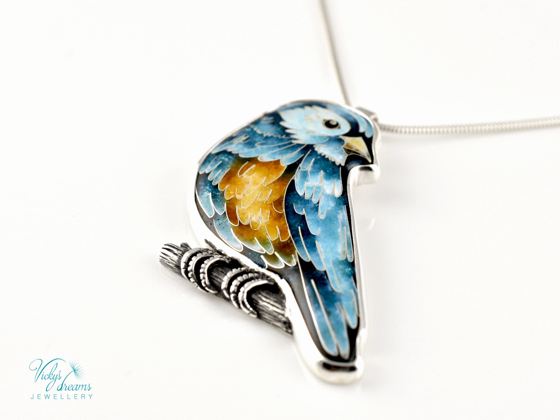 Cloisonné bird pendant in gift box