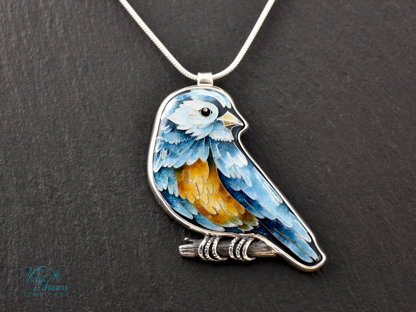Cloisonné bird pendant in gift box