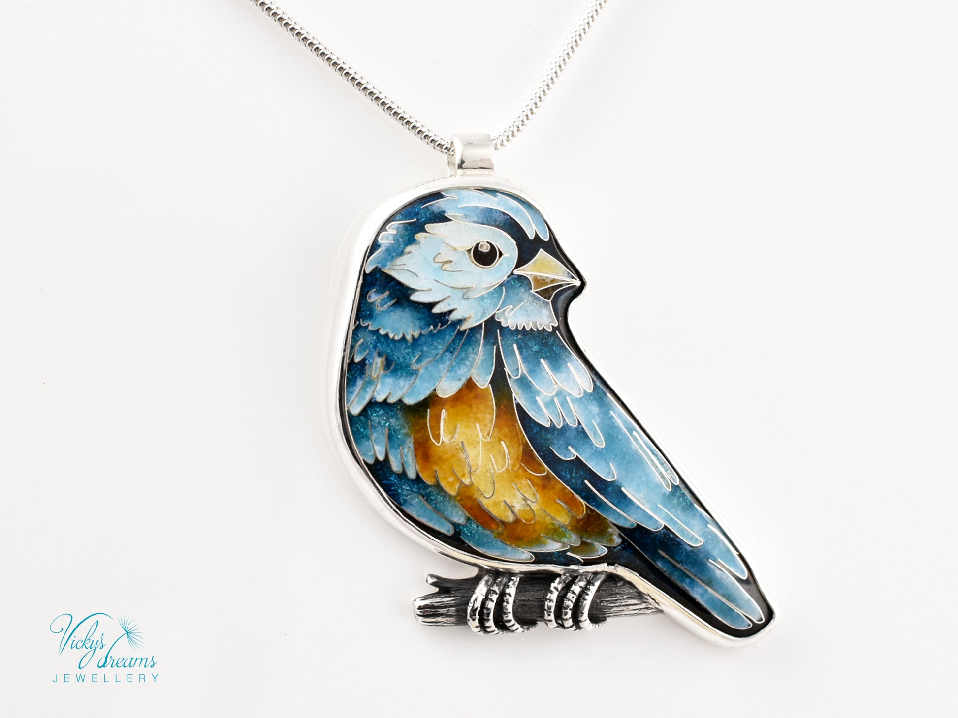 Cloisonné bird pendant in gift box