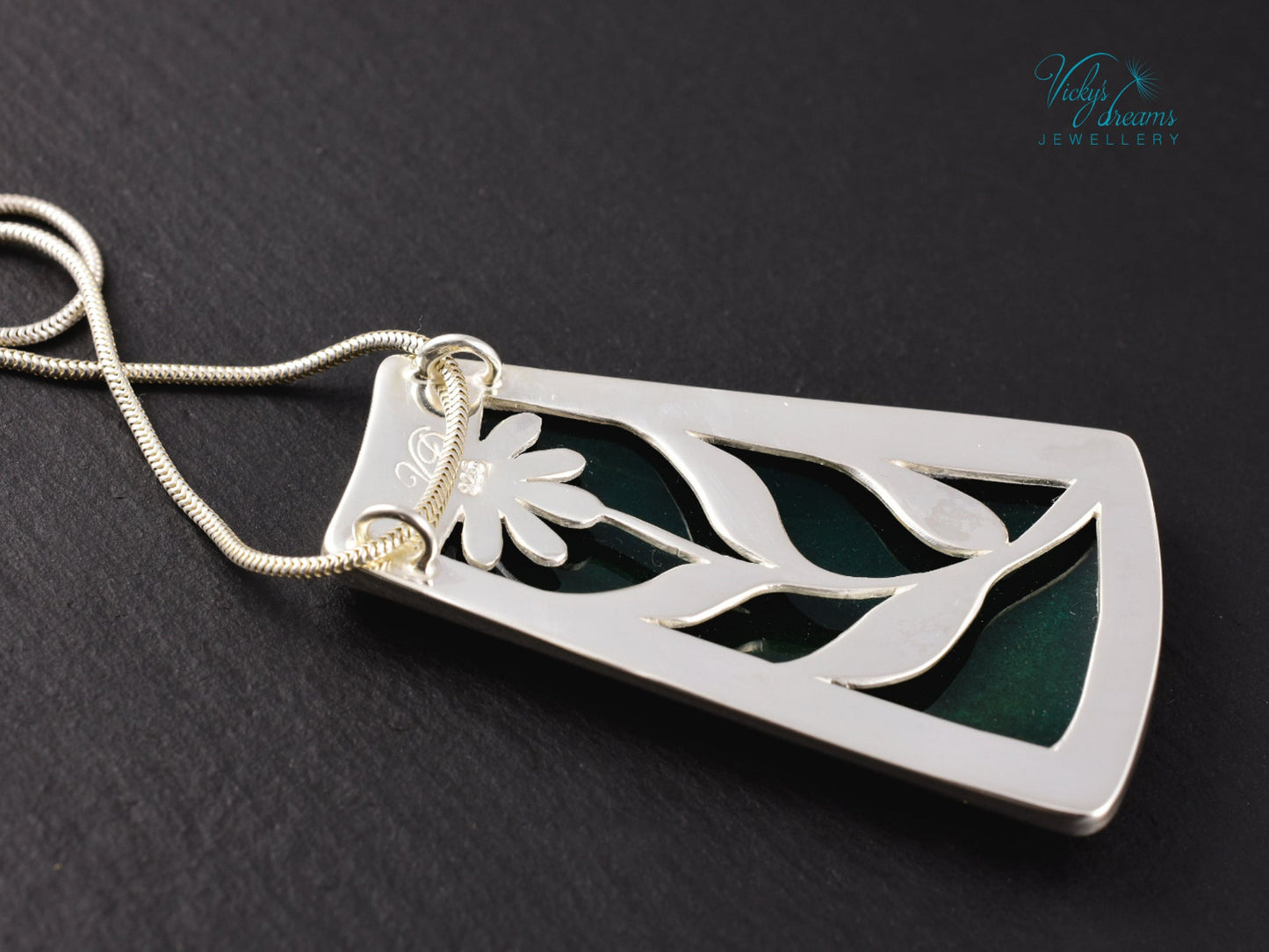 Artisan Cloisonné Enamel Botanical  Cloisonné enamel pendant