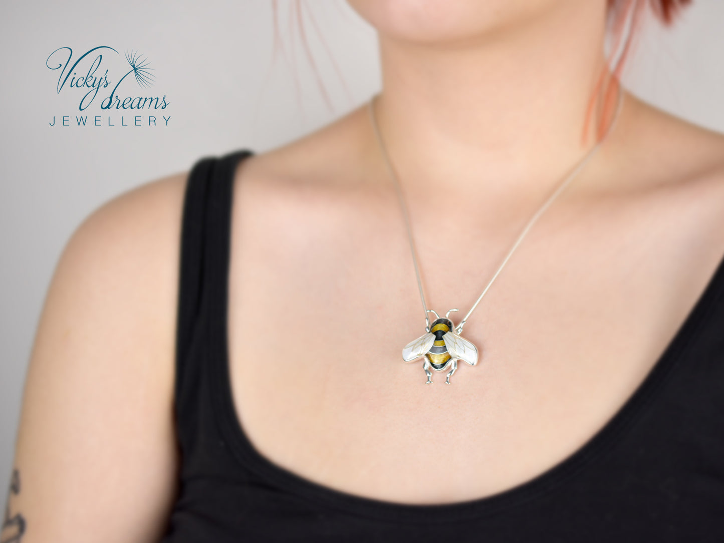 Bumblebee Cloisonné enamel pendant