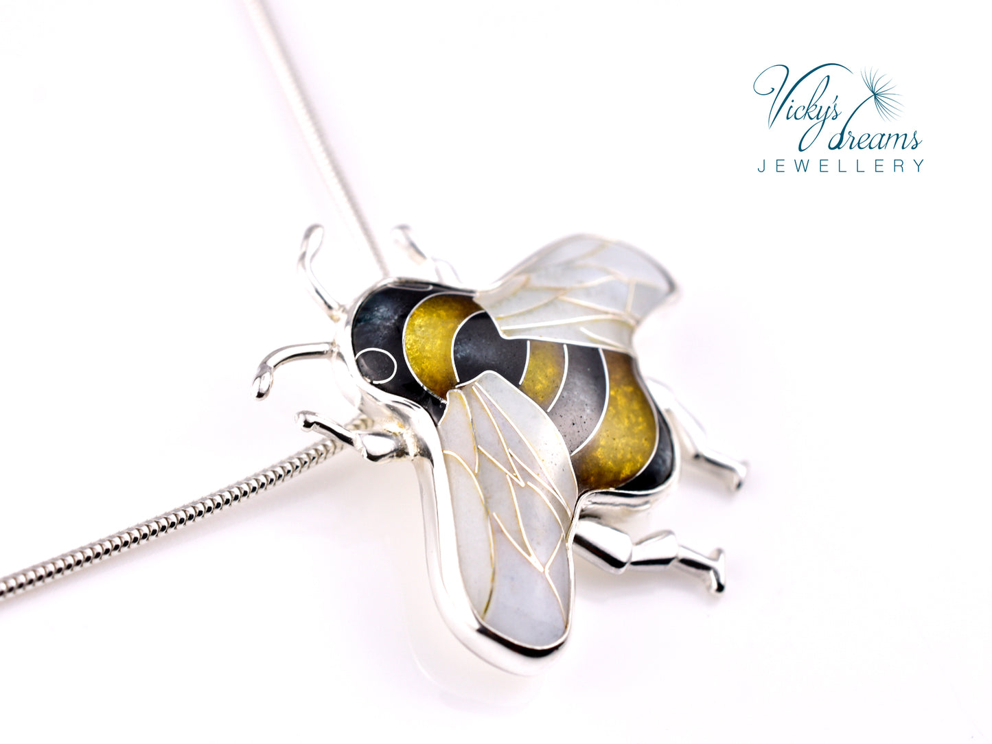 Bumblebee Cloisonné enamel pendant