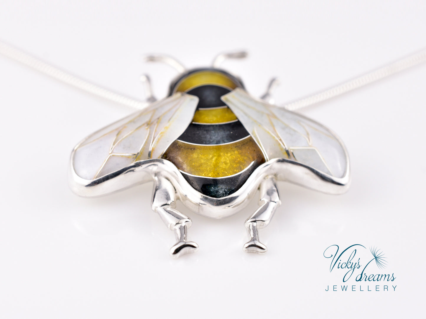 Bumblebee Cloisonné enamel pendant