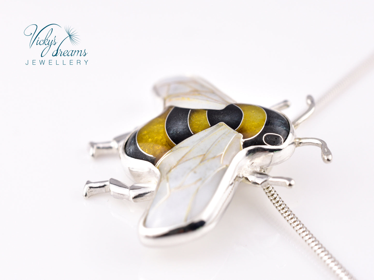 Bumblebee Cloisonné enamel pendant