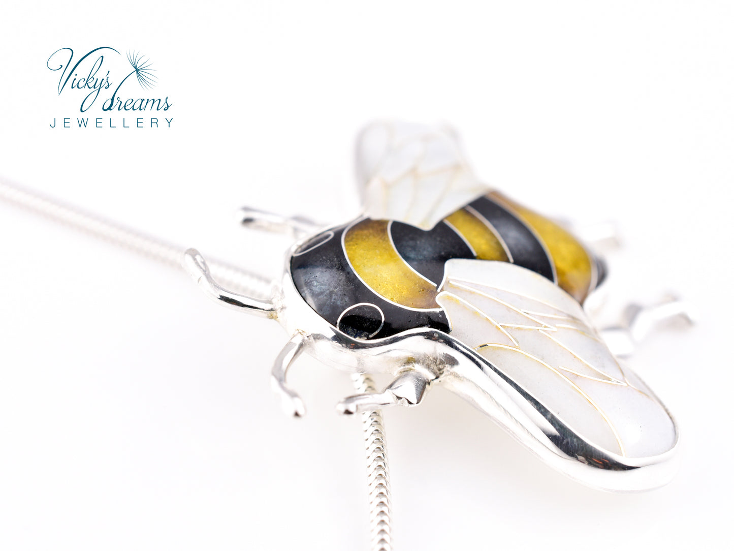 Bumblebee Cloisonné enamel pendant