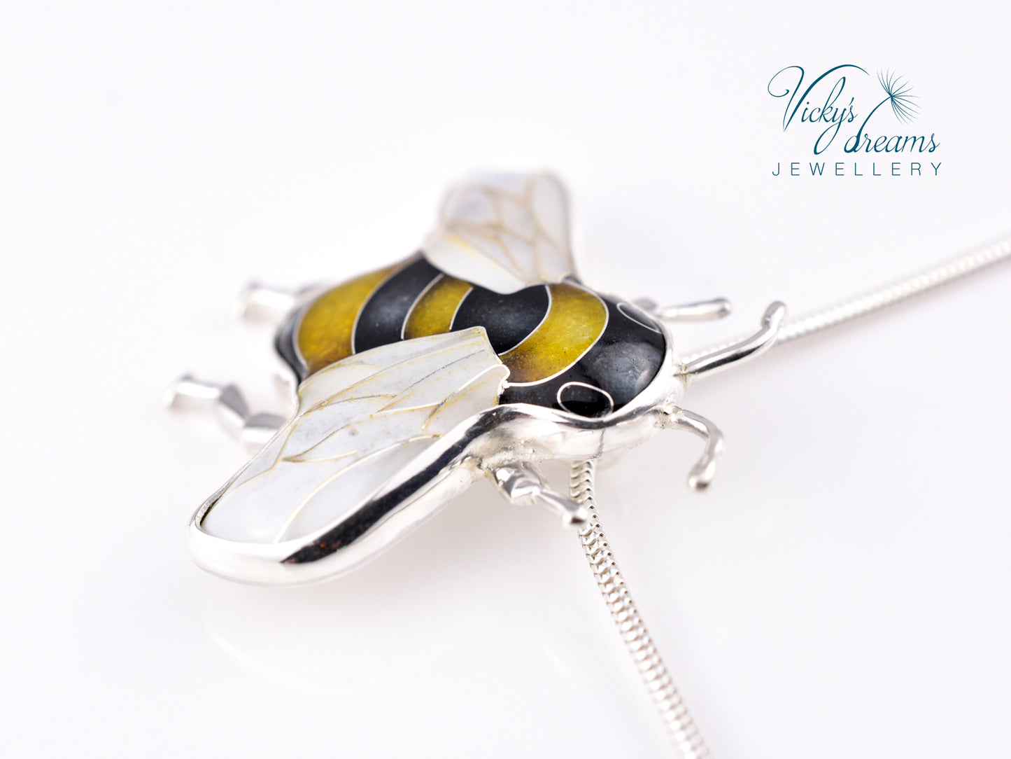 Bumblebee Cloisonné enamel pendant