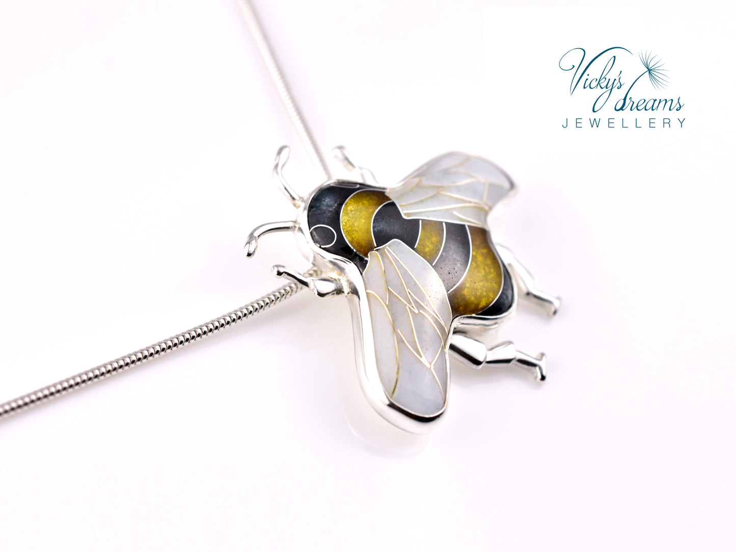 Bumblebee Cloisonné enamel pendant