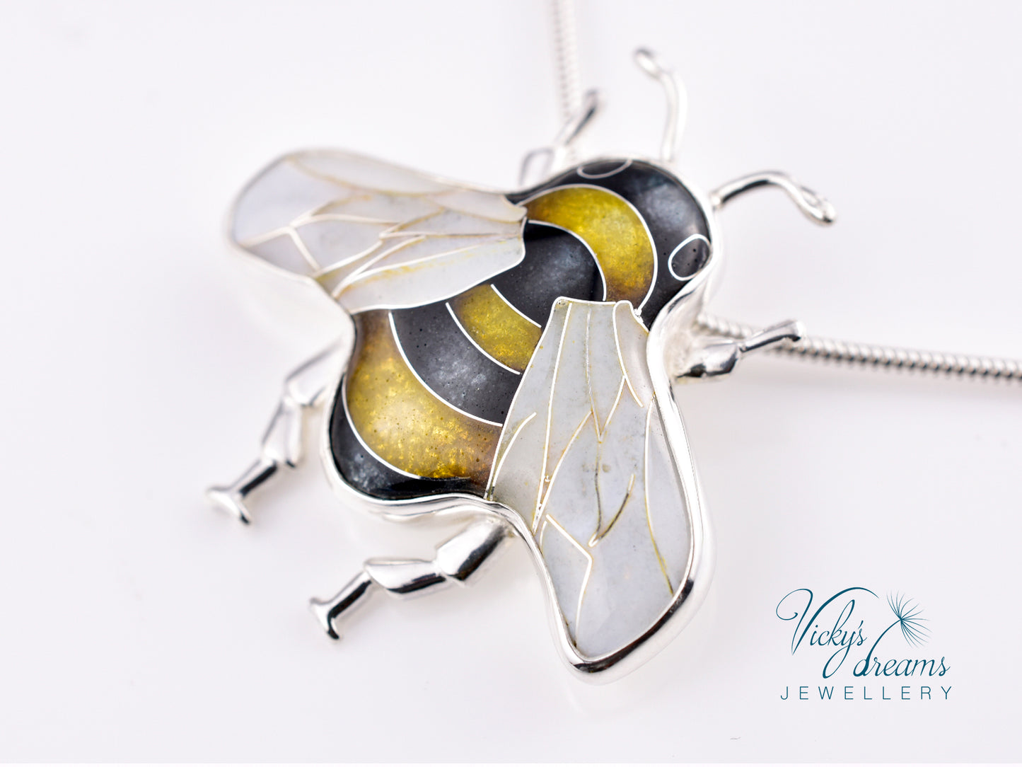 Bumblebee Cloisonné enamel pendant