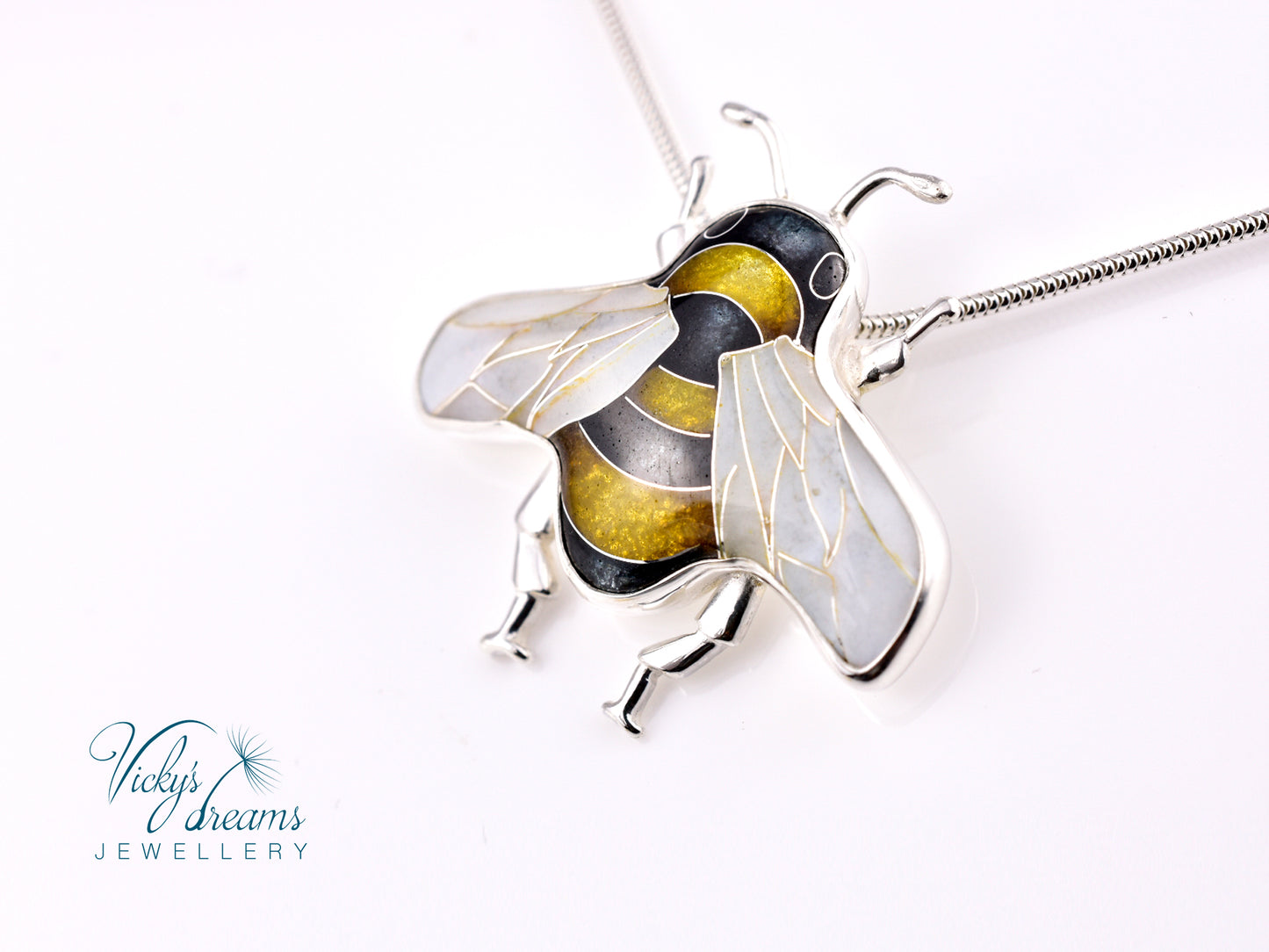 Bumblebee Cloisonné enamel pendant