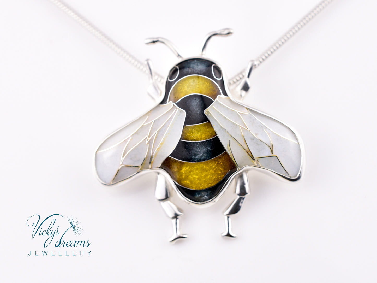 Bumblebee Cloisonné enamel pendant