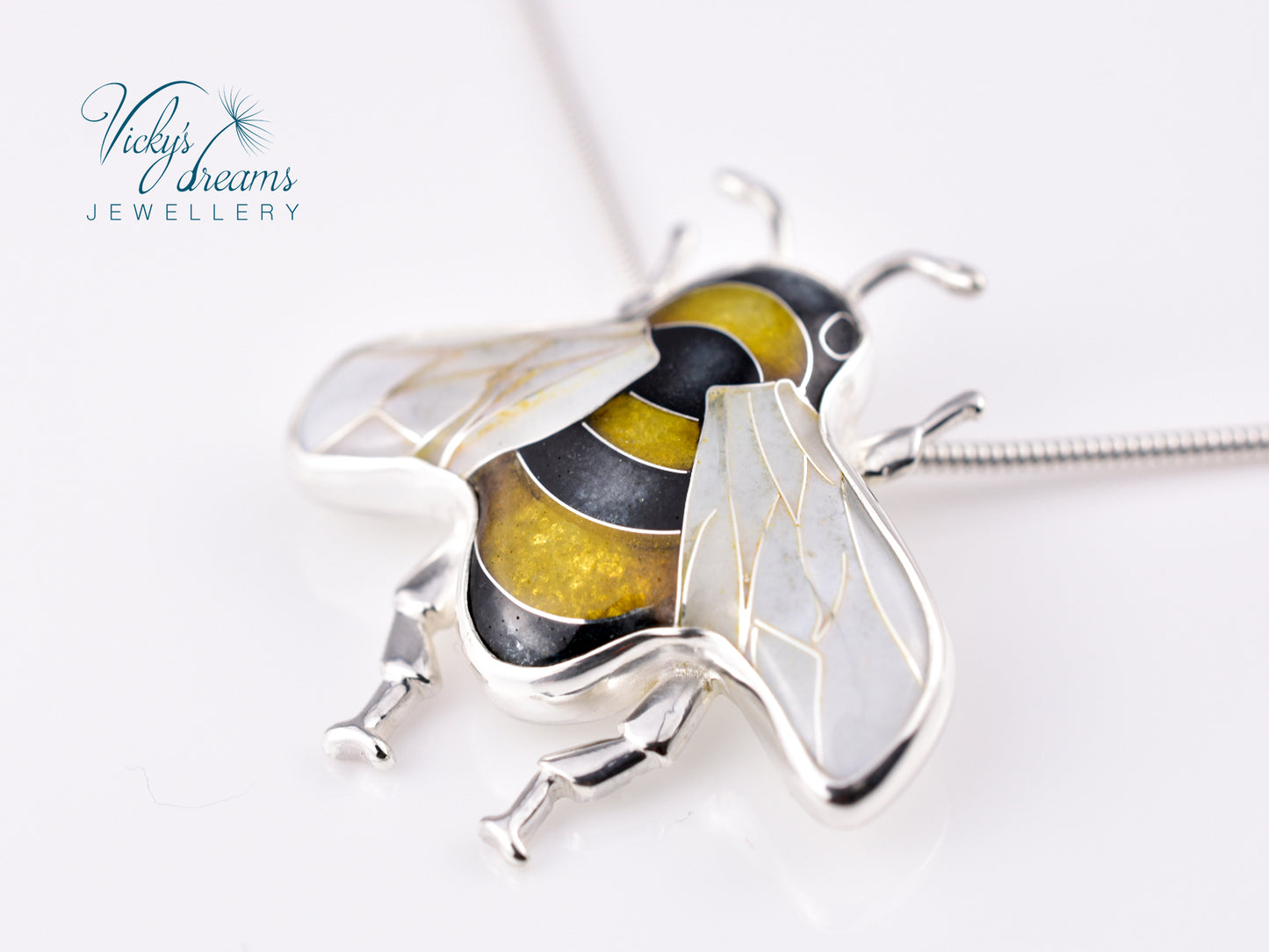 Bumblebee Cloisonné enamel pendant