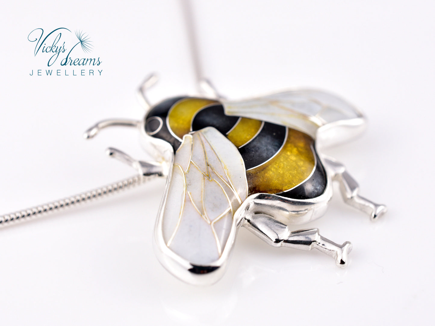Bumblebee Cloisonné enamel pendant