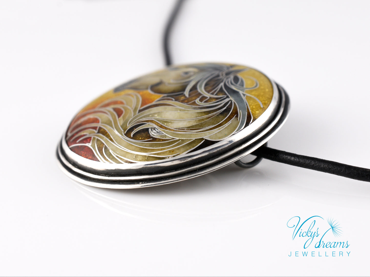 horse-cloisonne-enamel-silver-necklace