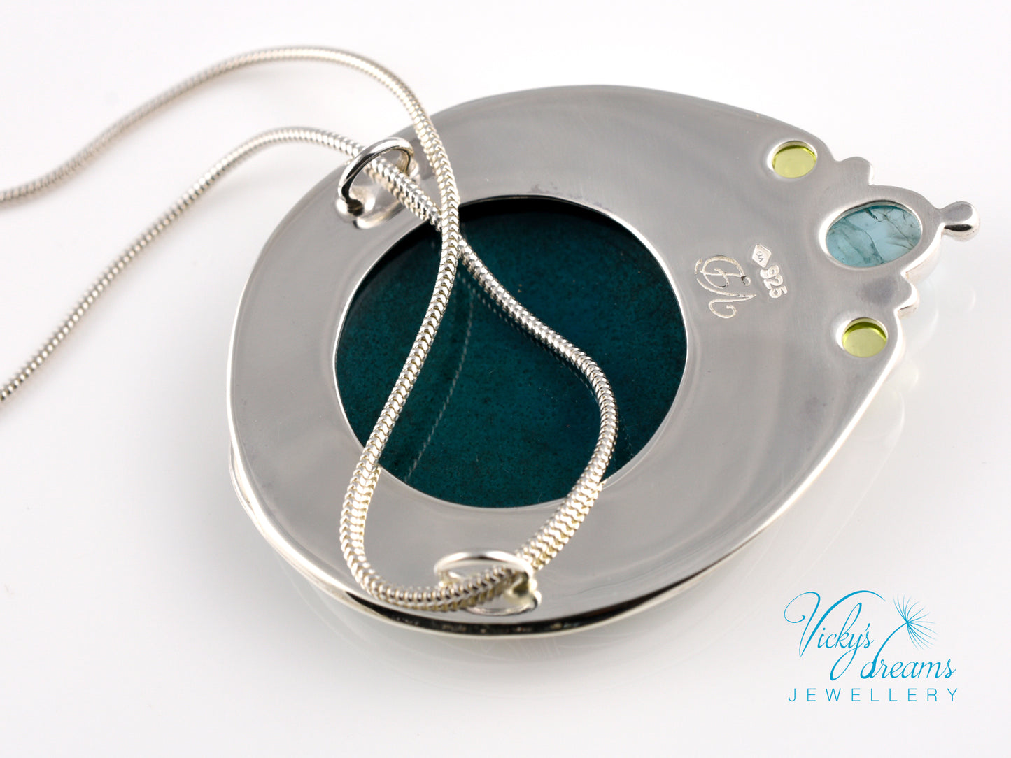 Handcrafted hummingbird pendant with cloisonné enamel and gemstone accents
