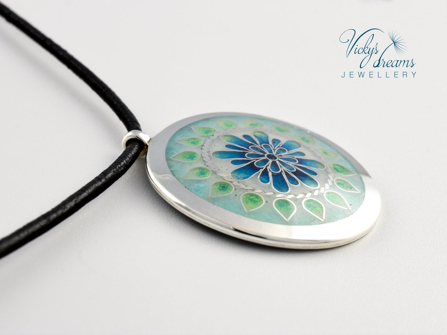 Mandala Cloisonné enamel pendant