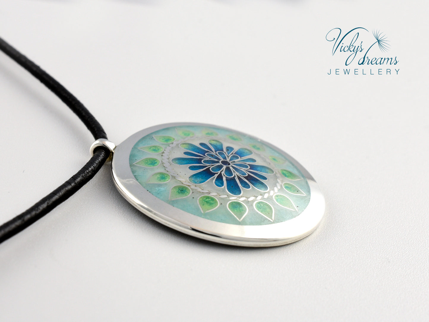 Mandala Cloisonné enamel pendant