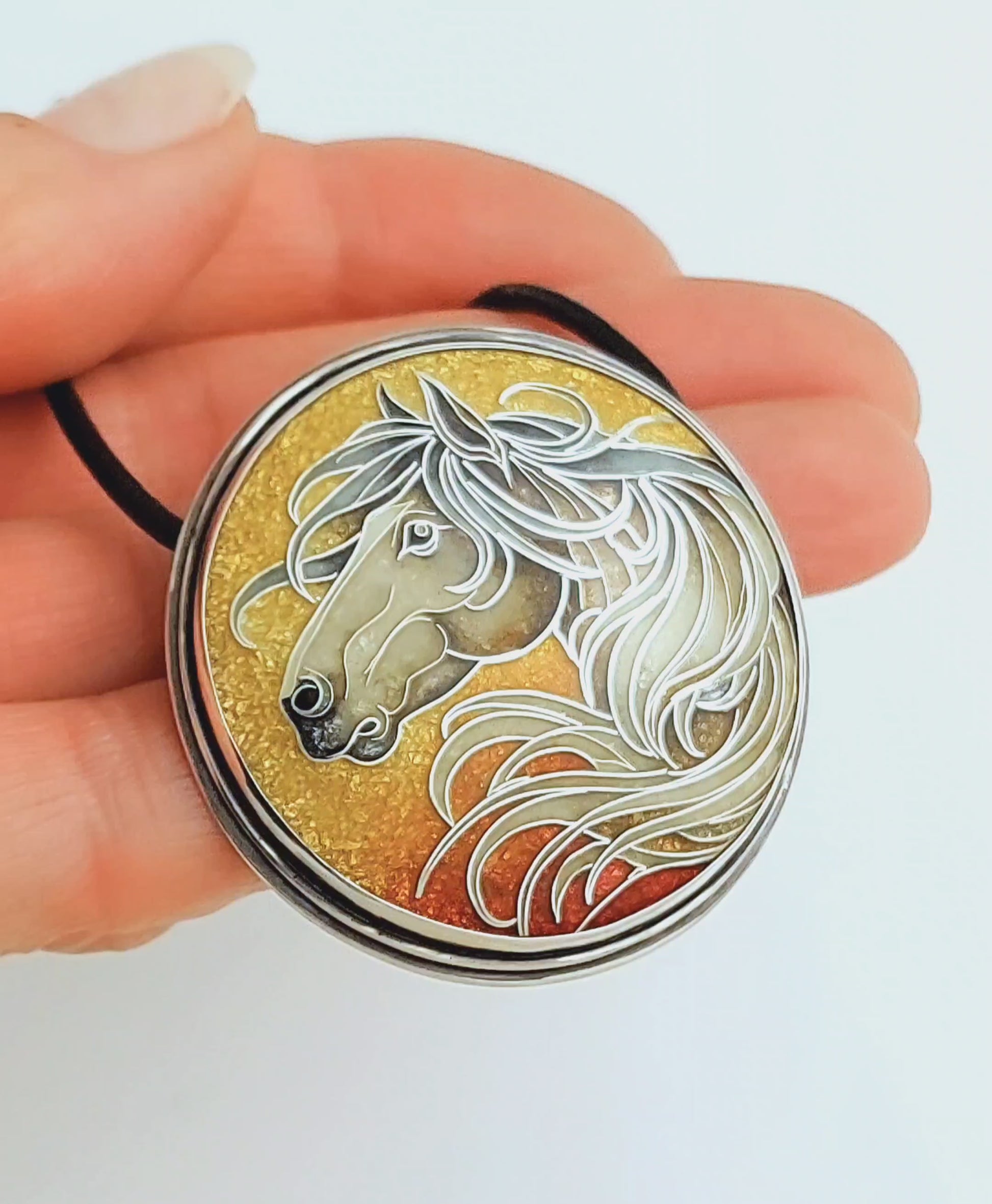 horse-cloisonne-enamel-silver-necklace