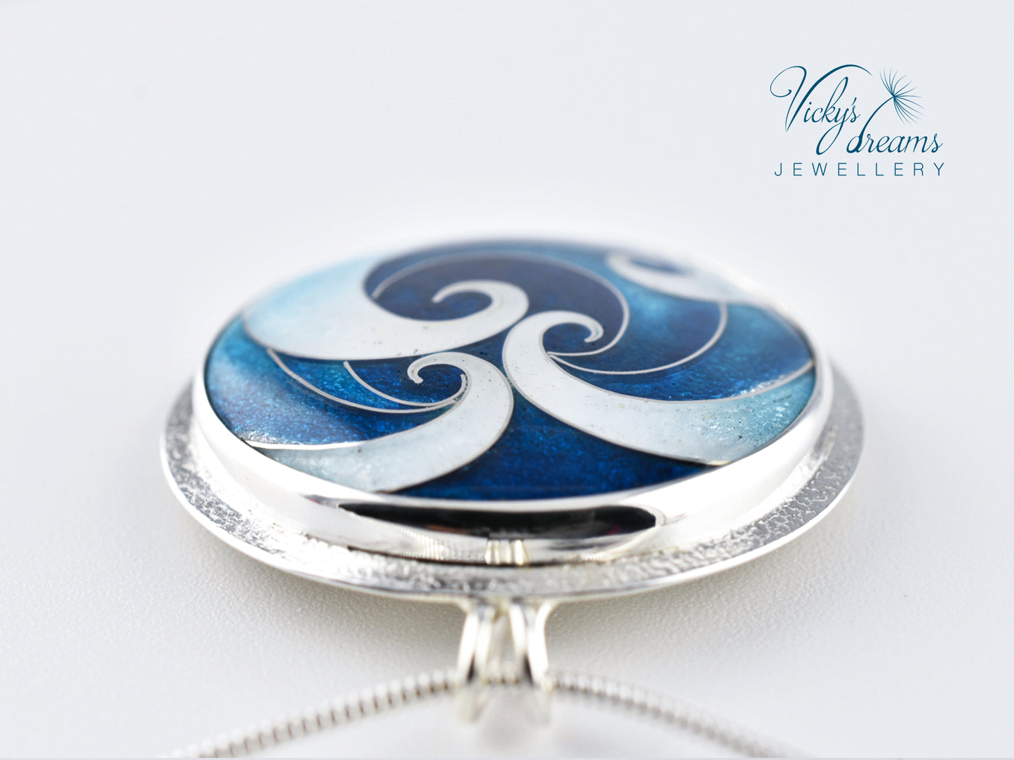 sea waves Cloisonné enamel pendant