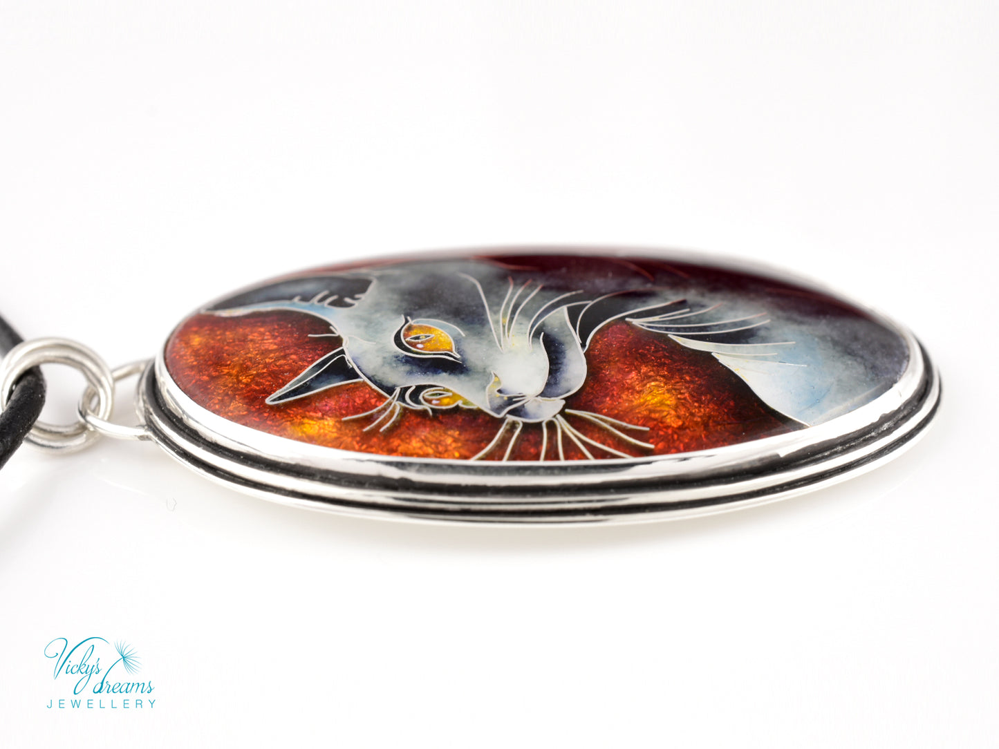 Sphinx Cat Cloisonné enamel pendant