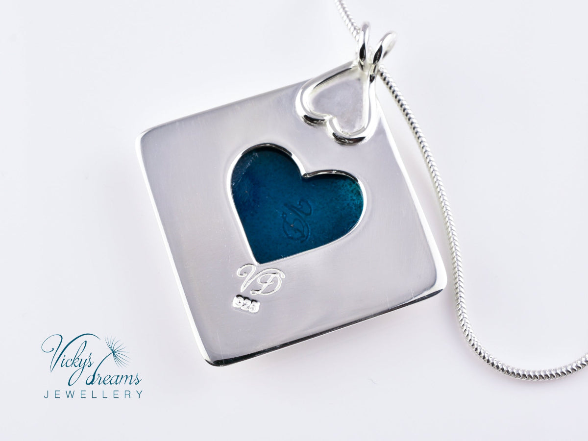 simple little blue flower Cloisonné enamel pendant