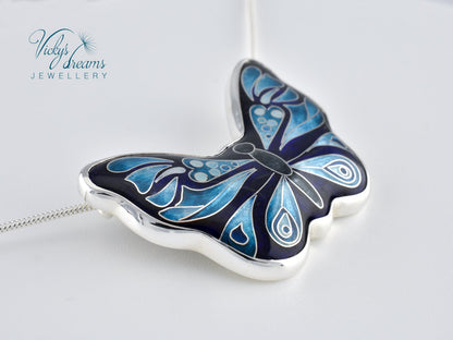Handmade cloisonné butterfly pendant 