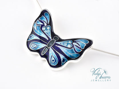 Handmade cloisonné butterfly pendant 