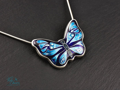 Handmade cloisonné butterfly pendant 