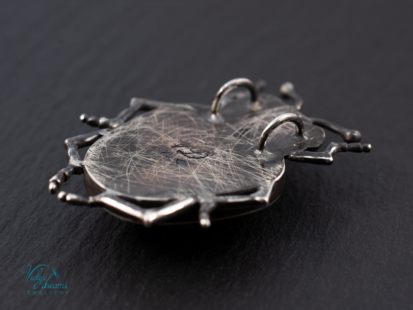 Blue Purple Enamel Scarab Beetle Pendant | Sterling Silver Cloisonne Insect Necklace | Cosmic Bug Jewelry Without Chain