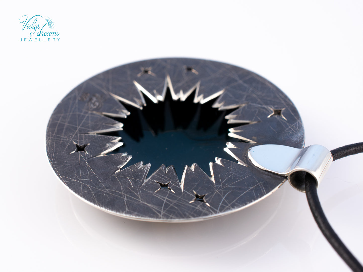 Sun & Moon Cloisonné Enamel Pendant – Sterling Silver Celestial Jewellery | VickysDreams