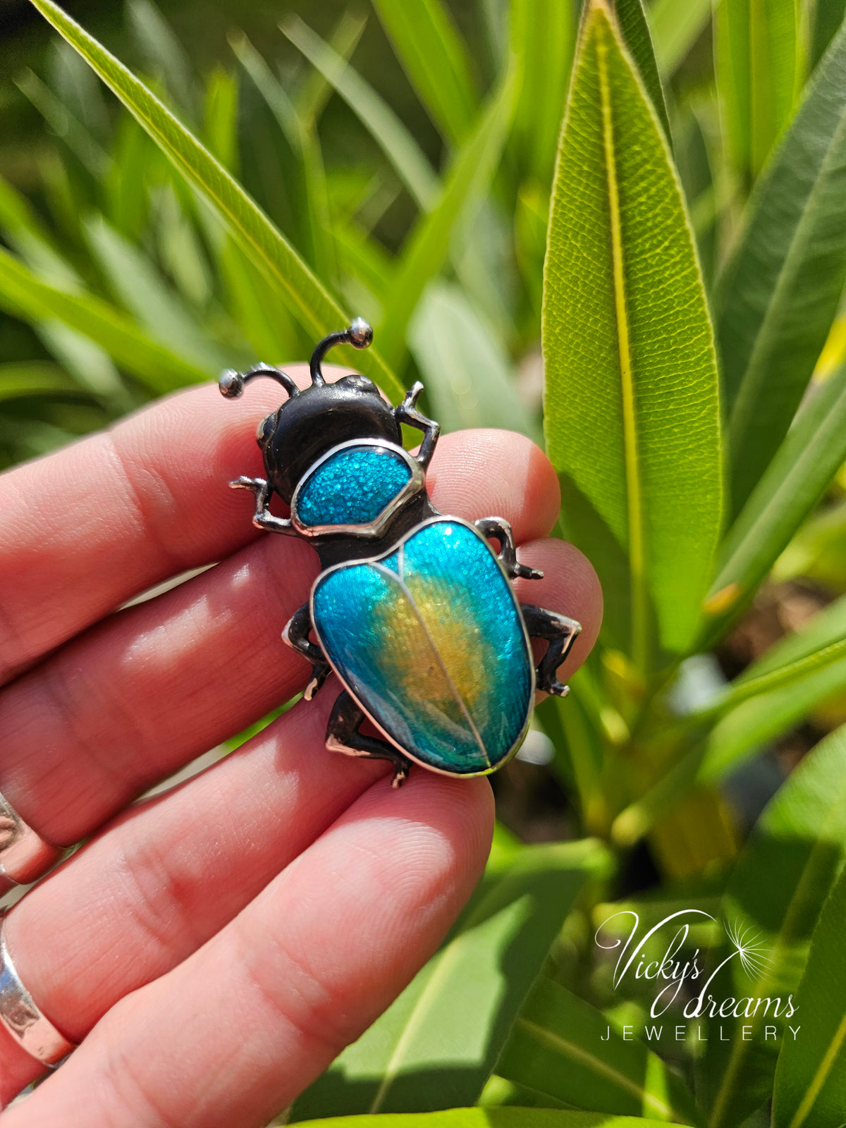 Handmade Cloisonne Beetle Necklace - Vitreous Enamel Insect Pendant, Gothic Witchy Nature Jewelry, OOAK Wearable Art Bug Amulet Gift