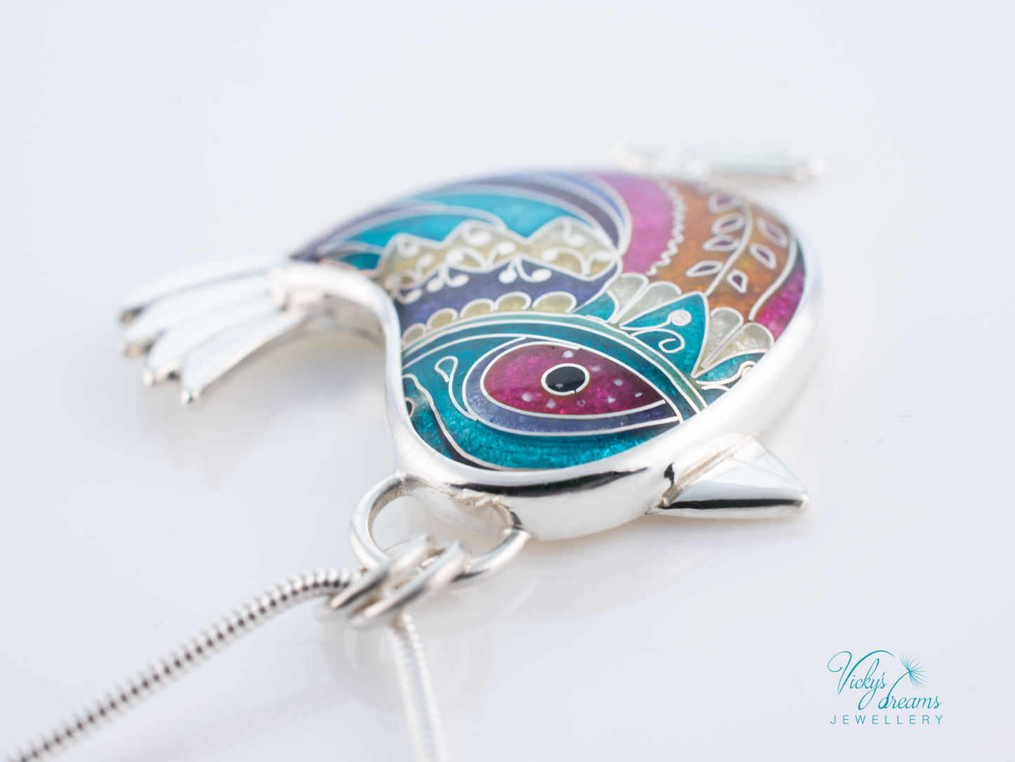 Handmade Cloisonné Bird Pendant Sterling Silver Colorful Enamel Bird Necklace Artisan Unique Jewelry Gift for Her