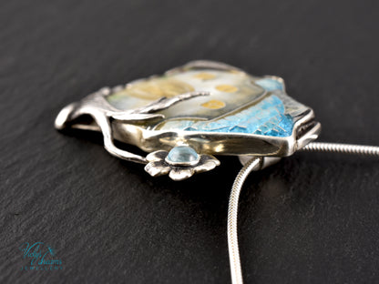 Fairy House Cloisonné Enamel Botanical  Cloisonné enamel pendant