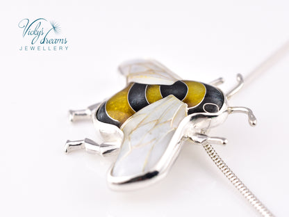 Bumblebee Cloisonné enamel pendant