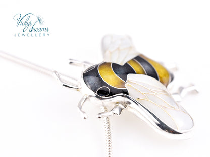 Bumblebee Cloisonné enamel pendant