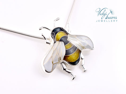 Bumblebee Cloisonné enamel pendant