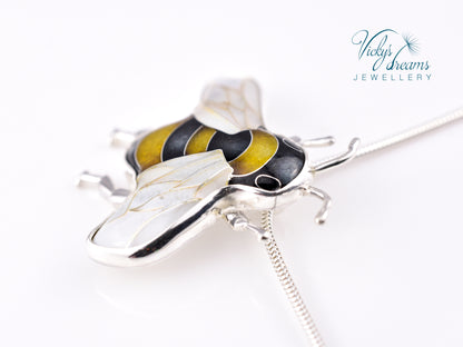 Bumblebee Cloisonné enamel pendant