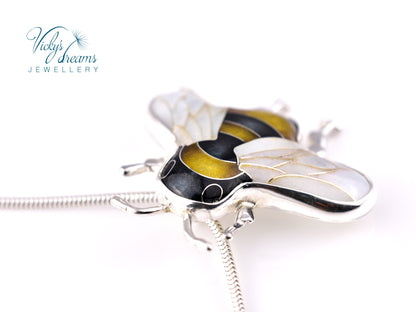 Bumblebee Cloisonné enamel pendant