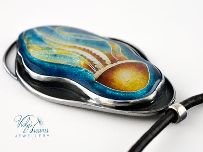 Jellyfish Cloisonné enamel pendant