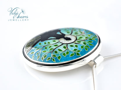 Buddha tree, cloisonne necklace