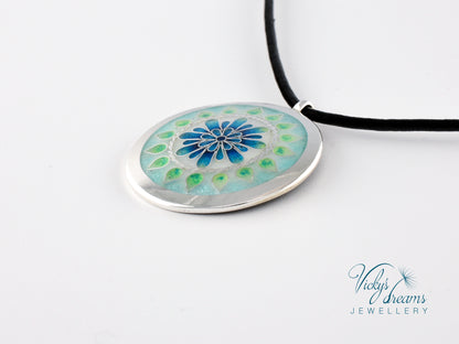 Mandala Cloisonné enamel pendant