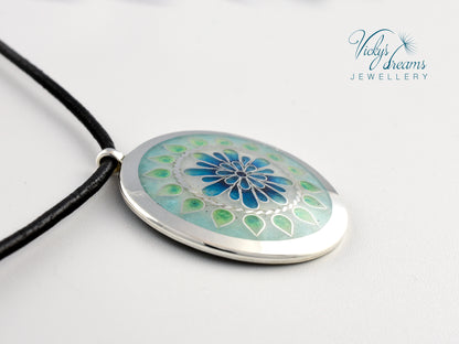 Mandala Cloisonné enamel pendant