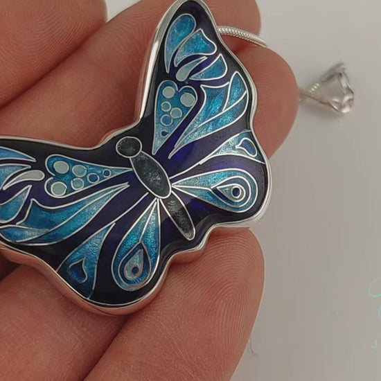 Handmade cloisonné butterfly pendant 