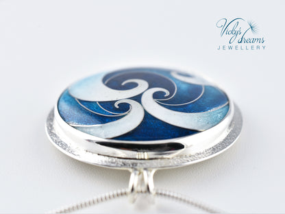 sea waves Cloisonné enamel pendant