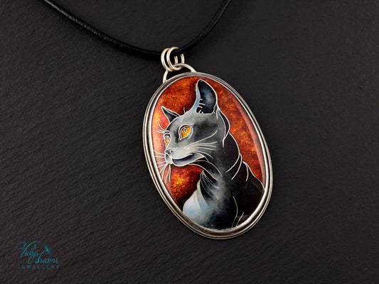 Sphinx Cat Cloisonné enamel pendant